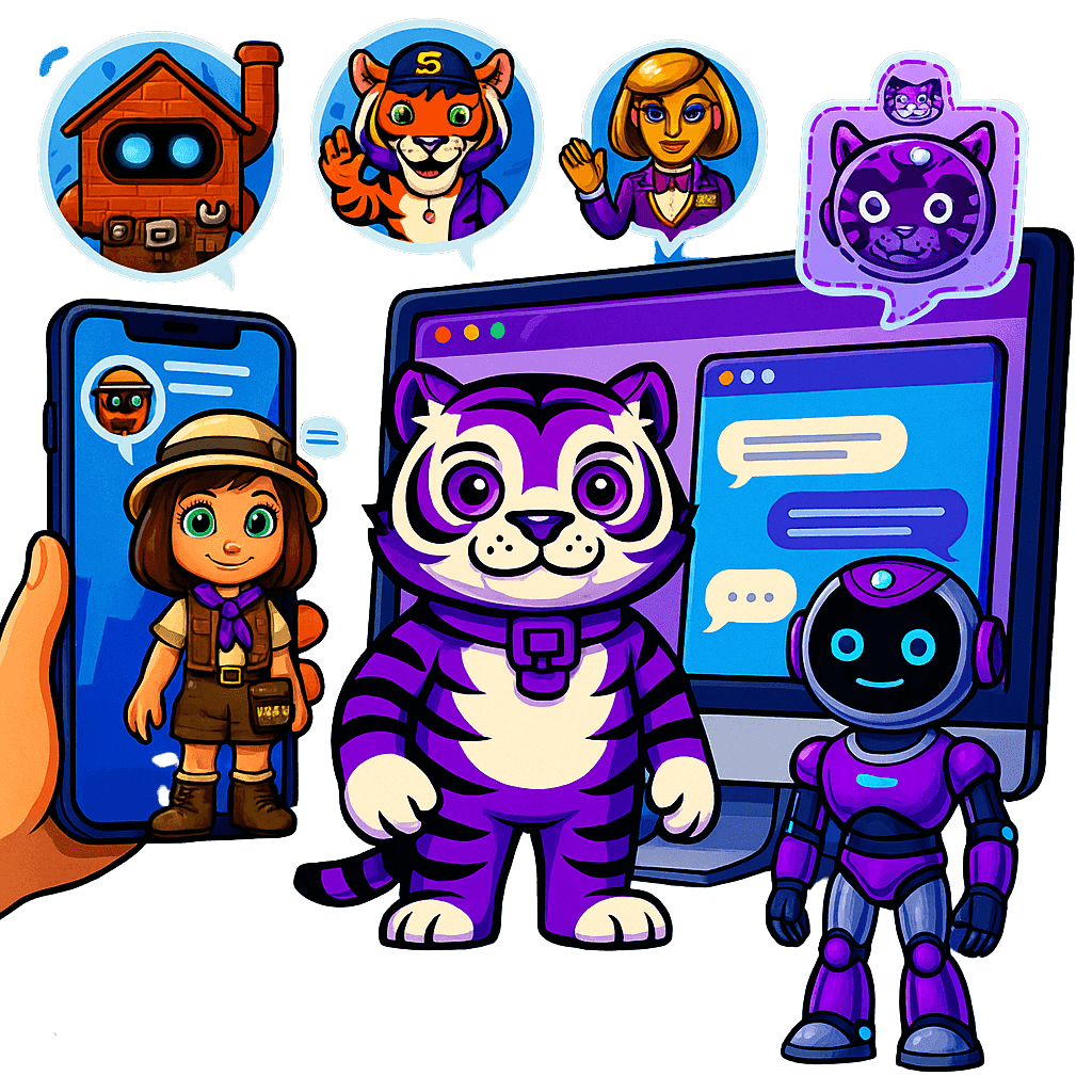 Immediate Tiger AI Chatbots showcased on mobile devices